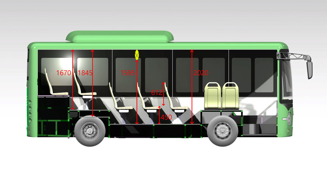 Battery 122.2 Kwh Electric Mini Buses For Eco Friendly Transportation 6.6m