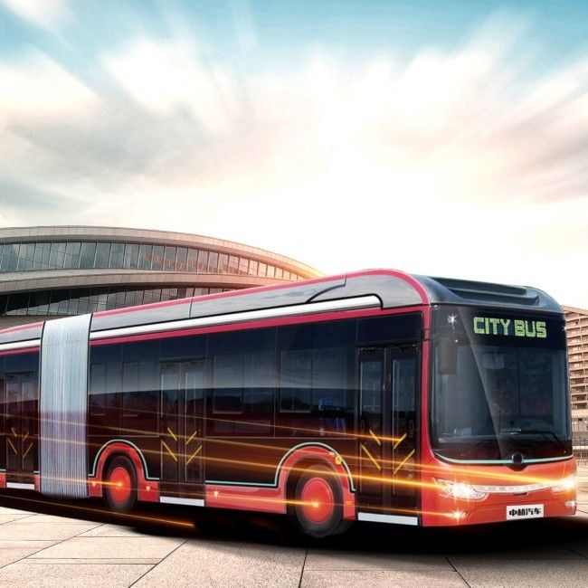 18 Meters Zev Bus Electric Passenger Bus with 50 Seats and 69 Km/H Top Speed