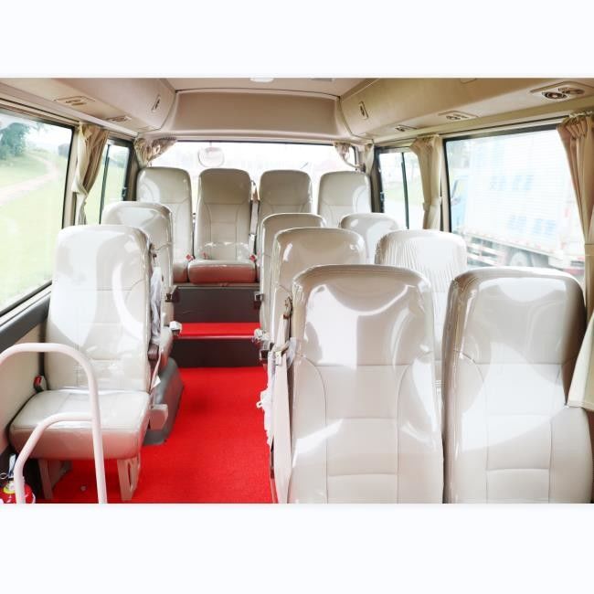 19 Seats Diesel Engine Coaster Buses with Leaf Spring Suspension and Front Mounted Engine for 100km/h Top Speed