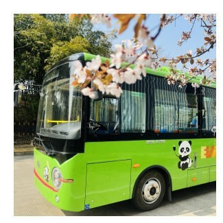 Left Hand Drive Electric Mini Buses 24 Passenger Seats Top Speed Of 69 Km/H