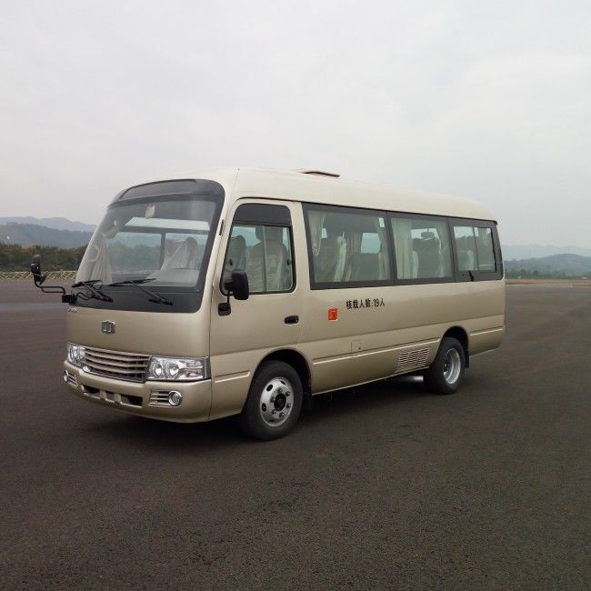 32-Seater Diesel Coaster Buses with Air Conditioning and Traction Control for Safe Passenger Transport