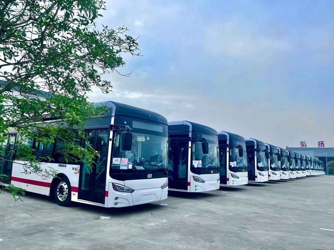 Front And Rear Disc Pure Electric Bus With Lithium Ion Battery 255kwh Battery Power