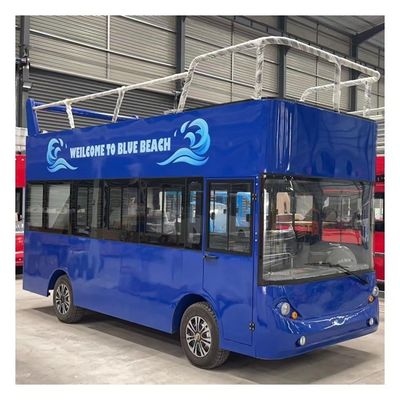 Electric Battery Operated Tourist Bus Double Decker Sightseeing Car Custom Golf Carts