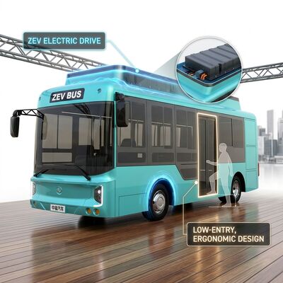 6.6m Electric Mini Bus EV Bus with Automatic Transmission and 23 Seater Capacity